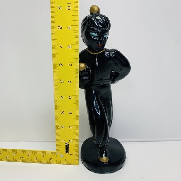 Vintage Black Americana Claytonware Chalkware Figurine Women Dancer MCM 10" - Picture 13 of 14